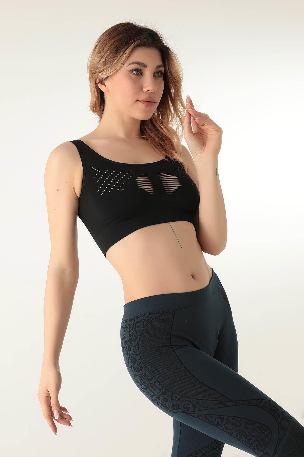 MioFit Kalın Askılı Desenli Seamless Spor Sütyen görsel 8