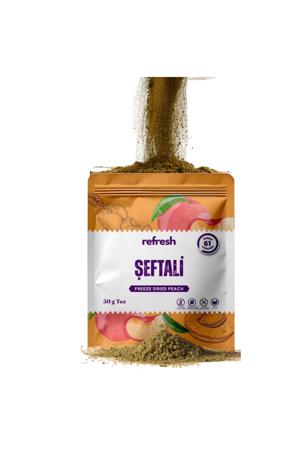 Refresh Chips Refresh Dry Freeze Şeftali Tozu 50g - Dondurularak