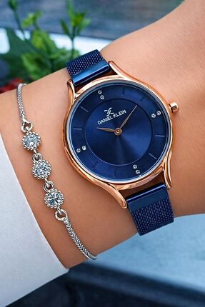 Daniel Klein Orjinal 2 Yıl Garantili Rose Gold Renk Hasır Çelik Kordonlu Kadı...