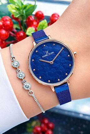 Daniel Klein Orjinal 2 Yıl Garantili Rose Gold Renk Hasır Çelik Kordonlu Kadı...