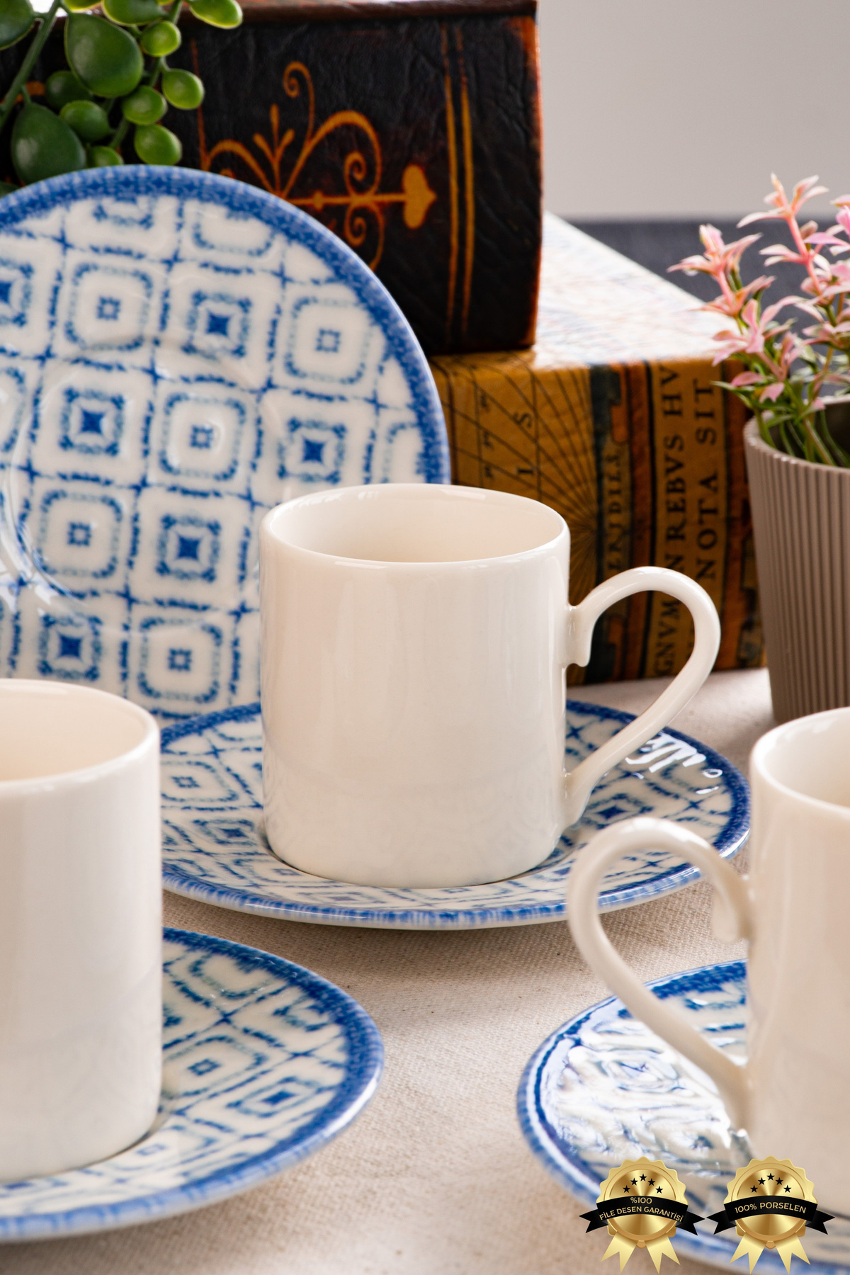 Meyra 12-Piece Porcelain Coffee Cup Set for 6