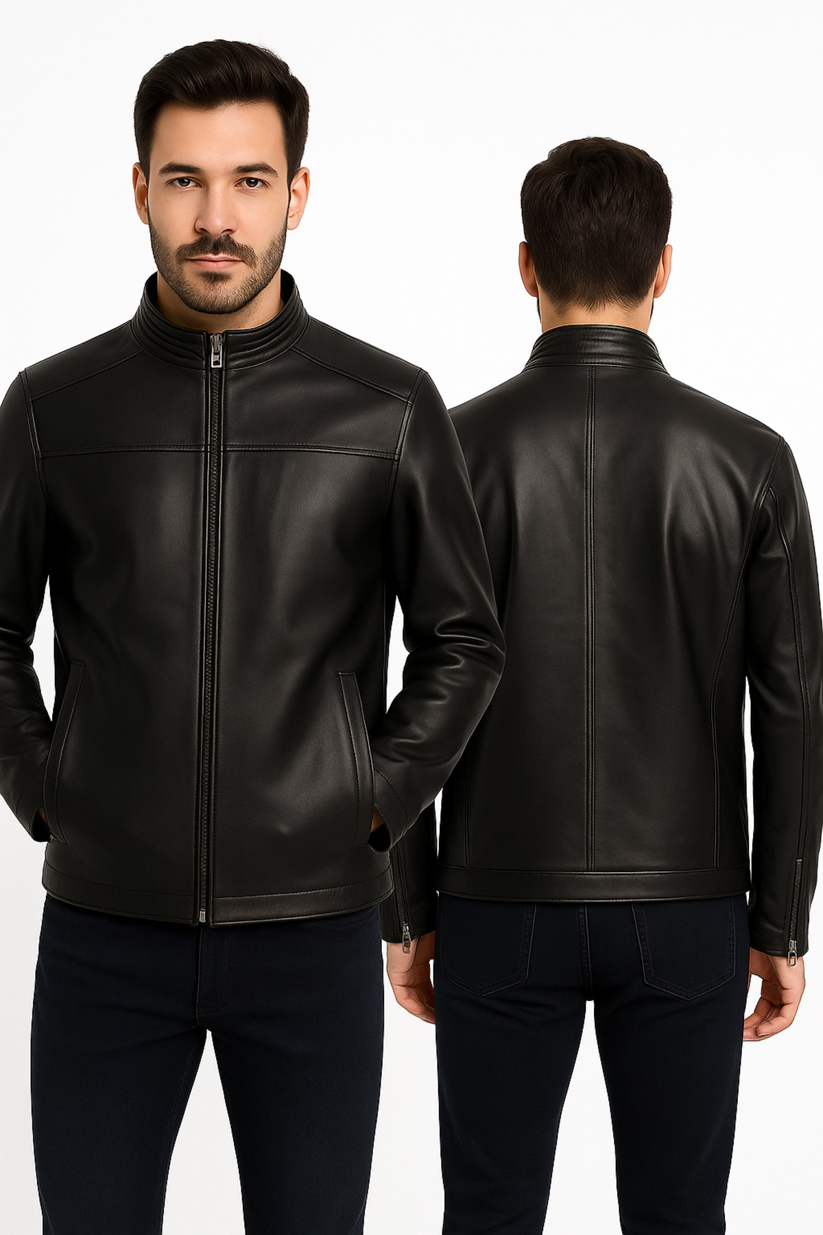 duarte deri  Hakiki Deri Erkek Siyah Deri Mont Raphael - Görsel 2