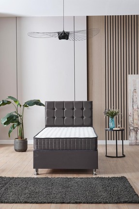 DAKRON Tek Kişilik Baza Başlık Vienza 2'li Set, 90x190 Antrasit