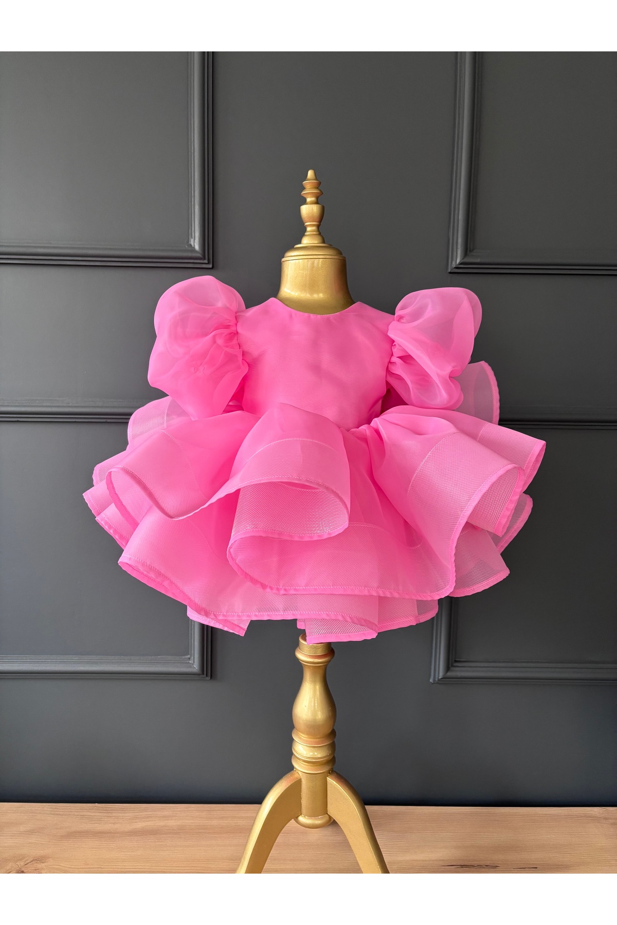 Laresse  Balon Kollu Tokalı Kız Çocuk Abiye Elbise - Görsel 2