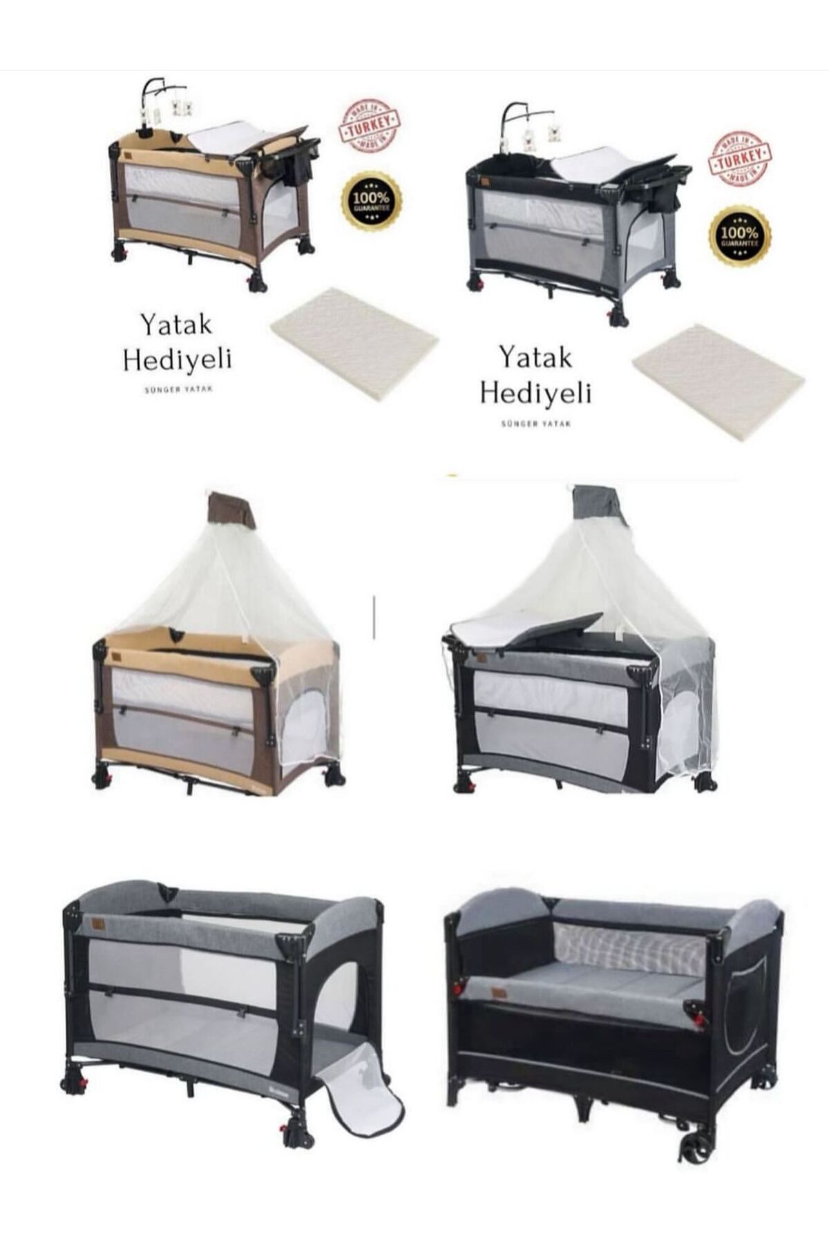 TURHANBEBE 30Parça Bebek Çeyiz Seti Bebek Arabası Puset Beşik Ana Kucağı Bebek Bakım Çantası 7'Li Tekstil Seti fotoğrafı 7 (önizleme)