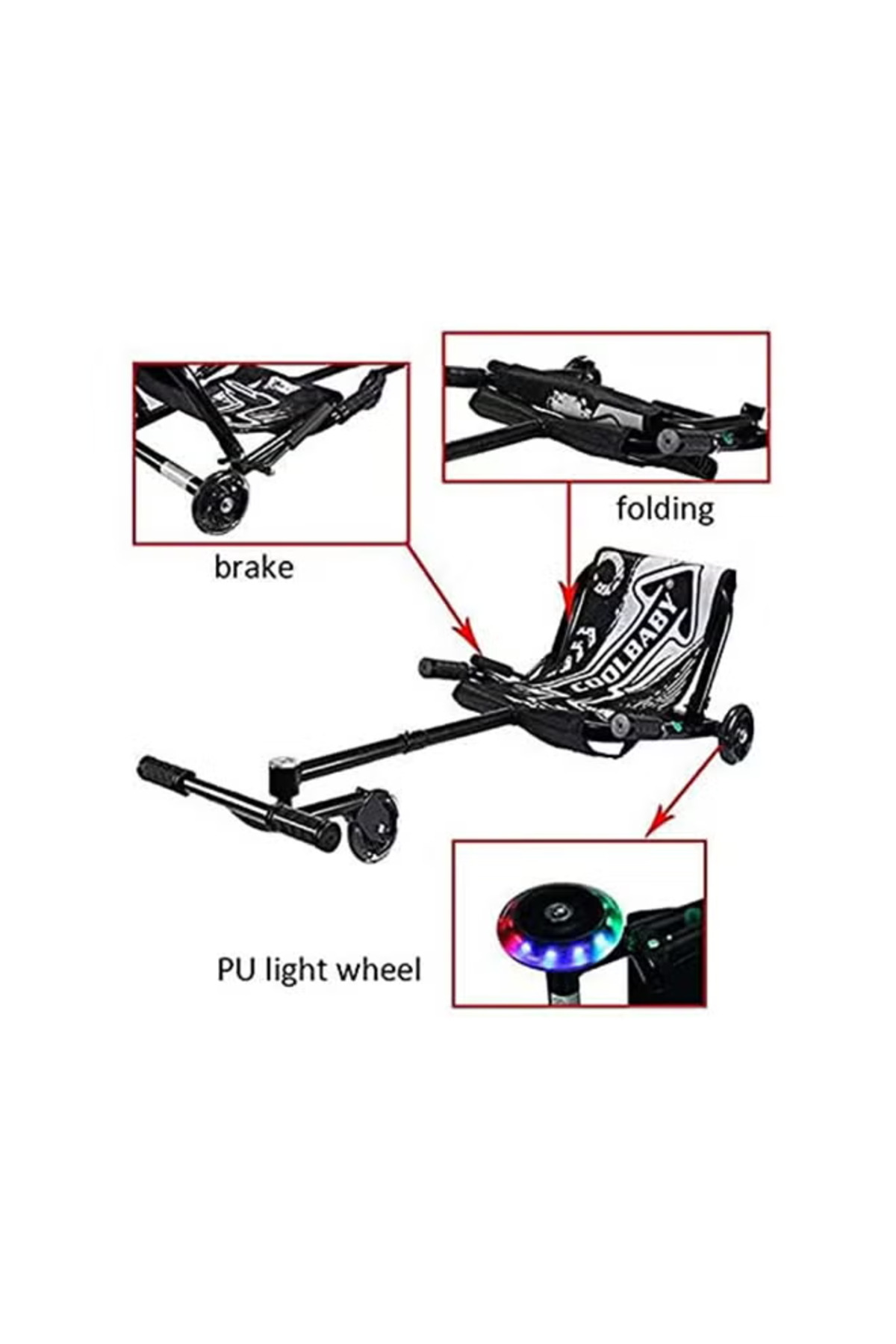 لعبة ركوب ويف رولر ثلاثية العجلات مع مقعد مريح للأطفال والكبار