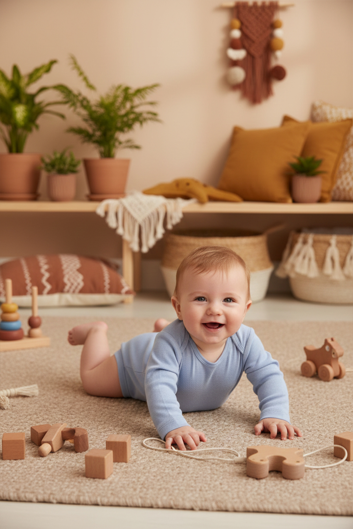 MAHFEL %100 Pamuklu Uzun Kollu Bebek Body Çıtçıtlı Zıbın 5'li Set fotoğrafı 5 (önizleme)