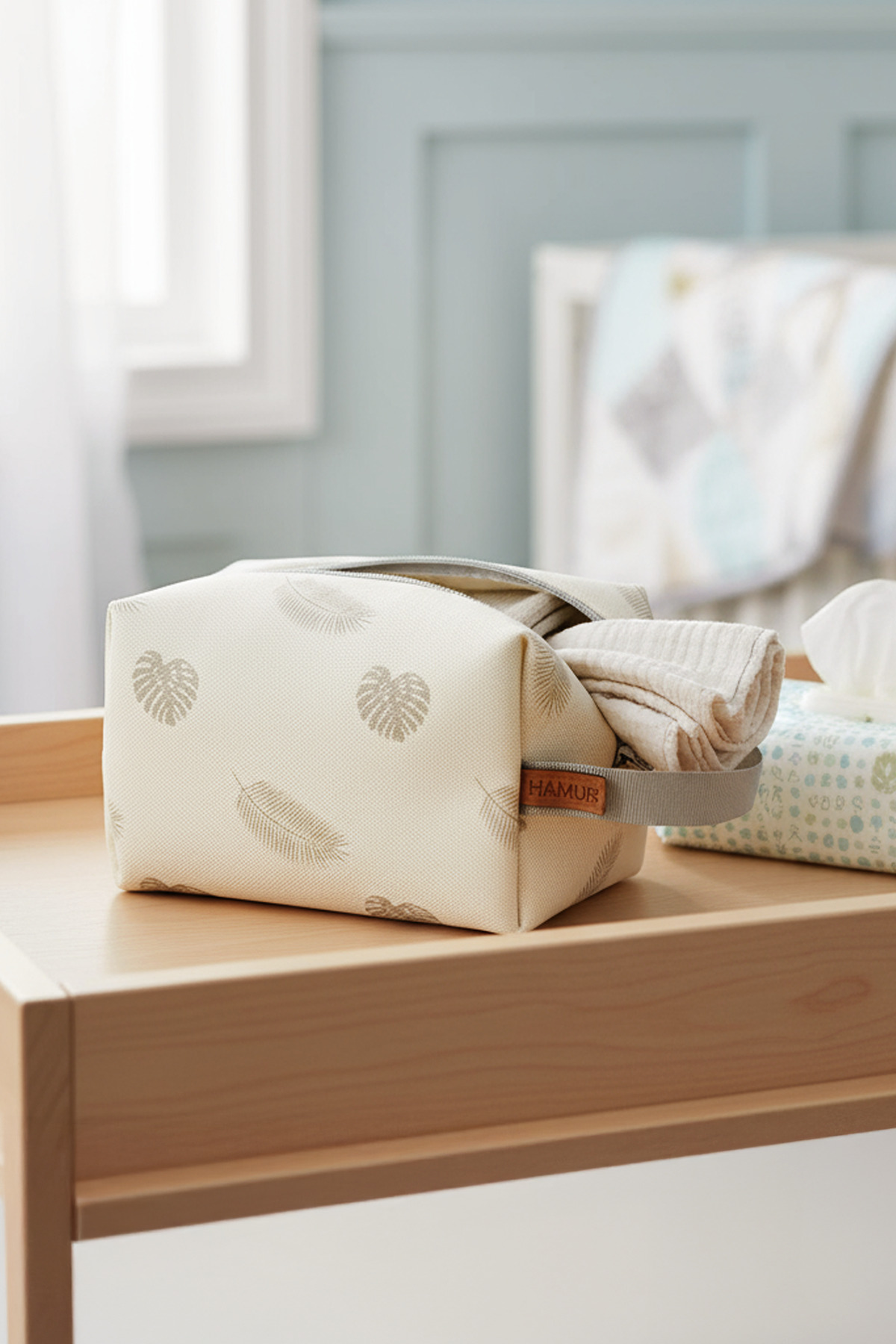 HAMUR Kirli Temiz Islak Organizer Çantası Melis Bebek Çocuk Kıyafet Çamaşır Anne Makyaj Alezli Çanta fotoğrafı 3 (önizleme)