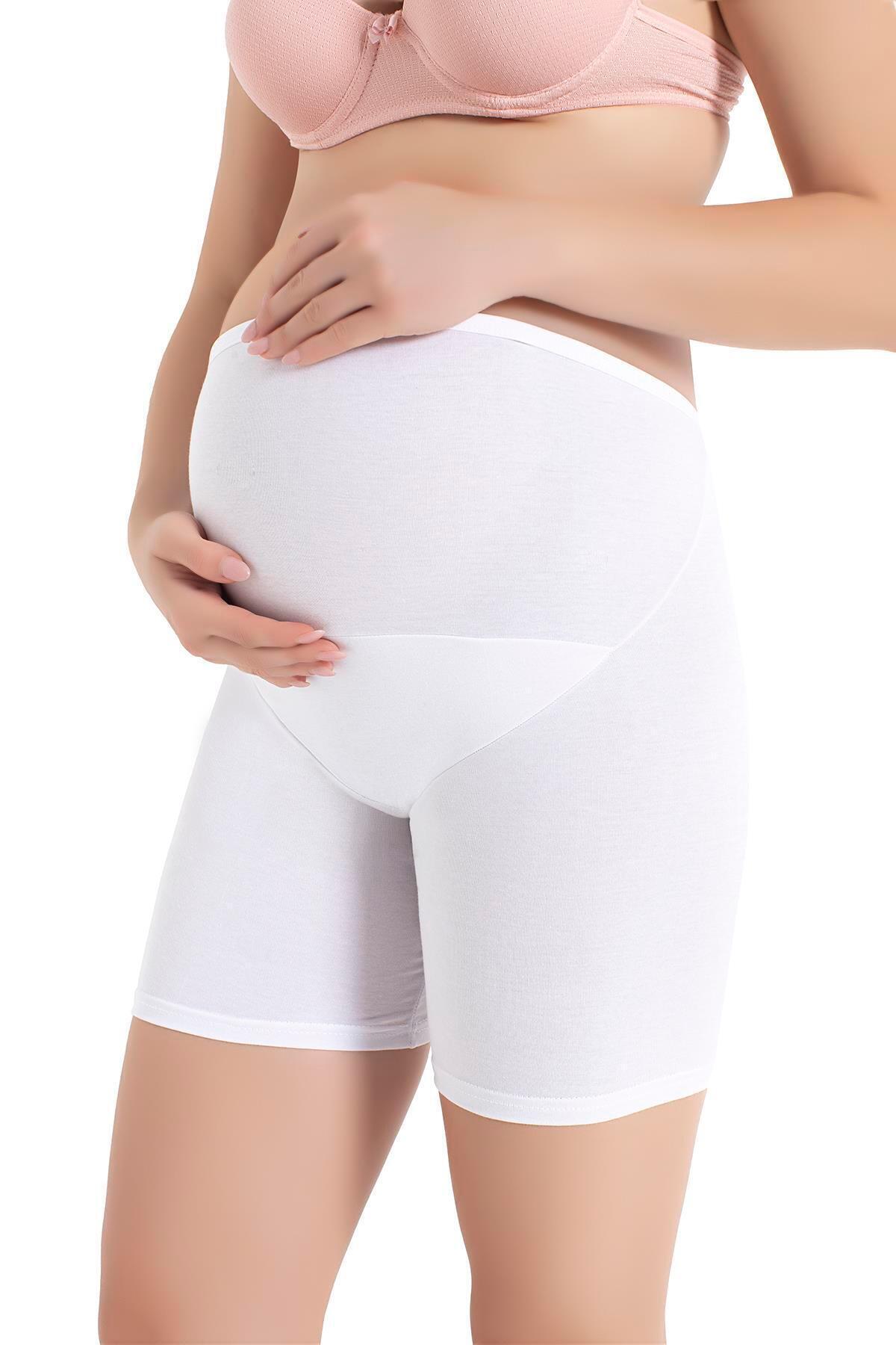 Arma Yıldız Hamile Boxer Şort Beyaz Pamuklu Likralı fotoğrafı 2 (önizleme)