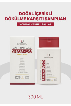 Swissoderm Dökülme Karşıtı Doğal Şampuan 300ml | Biotinli, Bitkisel Özlü, Nor...