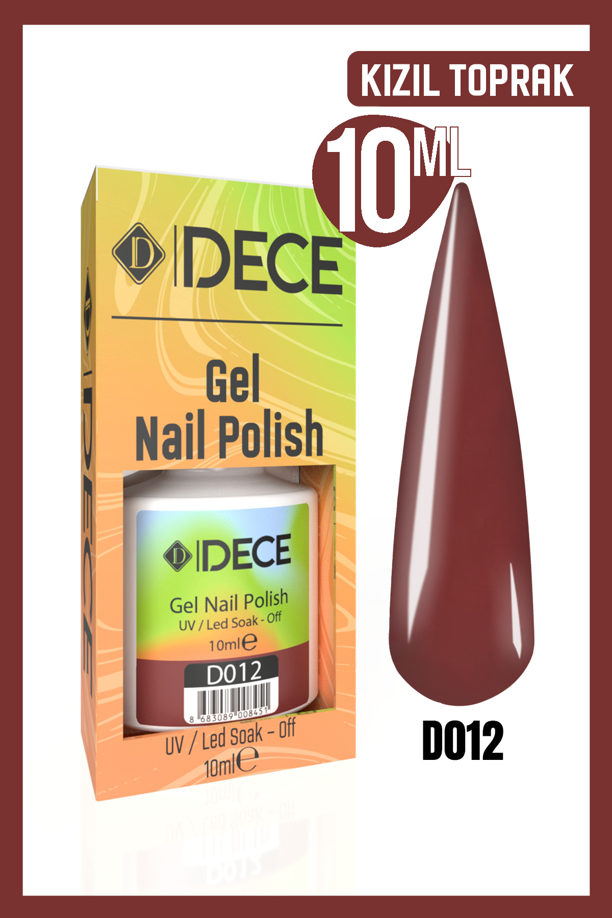 Dece Kalıcı Oje Uv Led D012 (BORDO SERİSİ) 10ml — زرشکی 8683089008345004