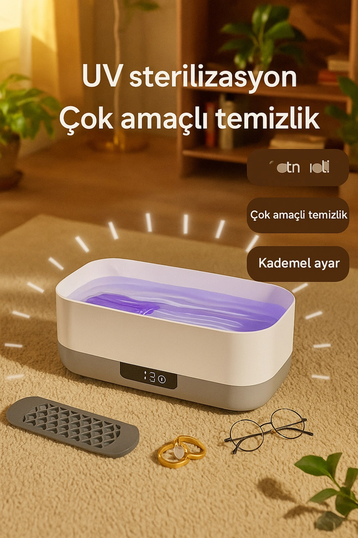 DailyTech Ultrasonik Gözlük Temizleme Cihazı Takı Saat Lens Derin Temizlik Makinesi fotoğrafı 3 (önizleme)