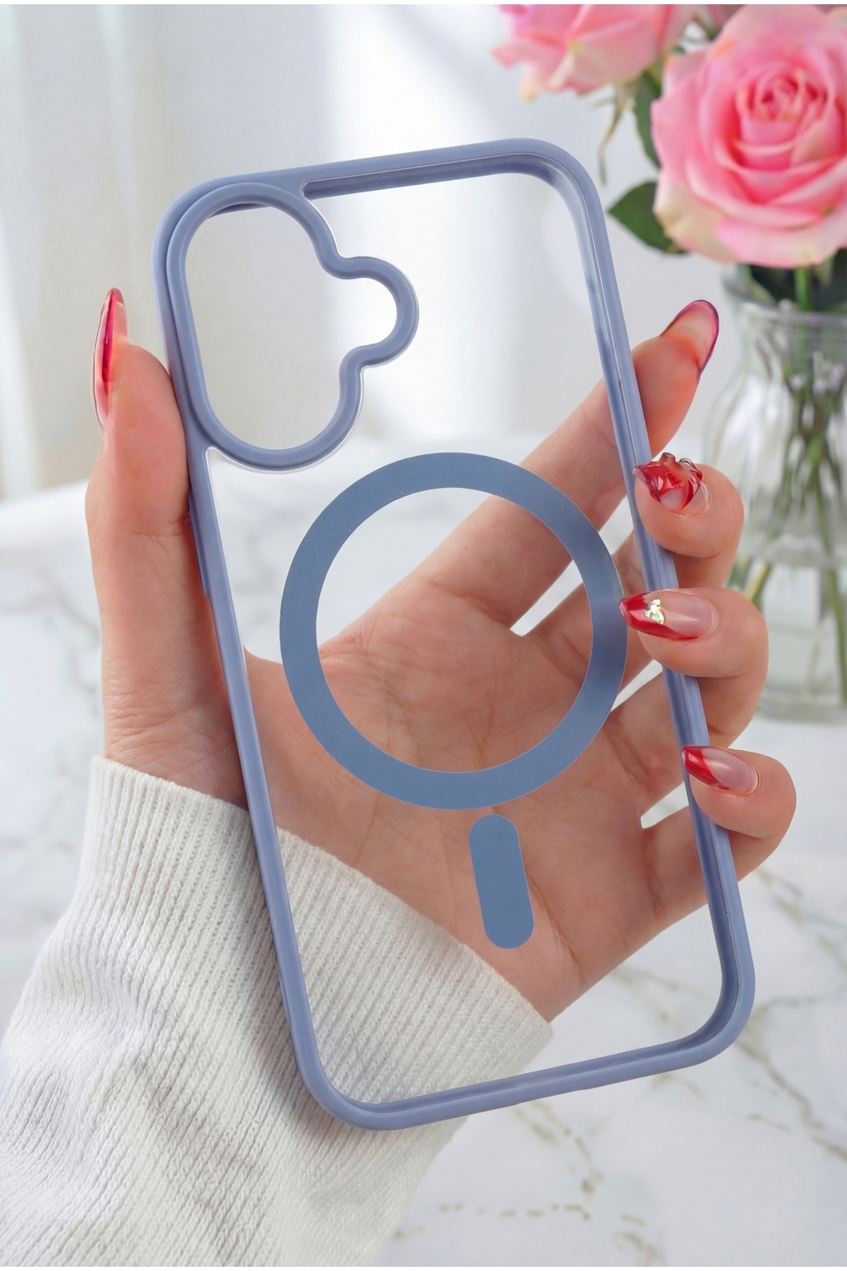 iPhone 16 Case Full Protection Colorful Hard Silicone Cover with Magsafe Wireless Charging Blue