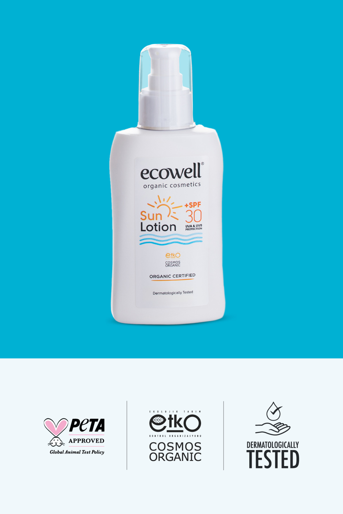 Ecowell Organik Güneş Losyonu, 30 Spf, Vegan Sertifikalı, Mineral Filtre Yüz Ve Vücut, Uva Uvb Koruma 150 ml fotoğrafı 3 (önizleme)