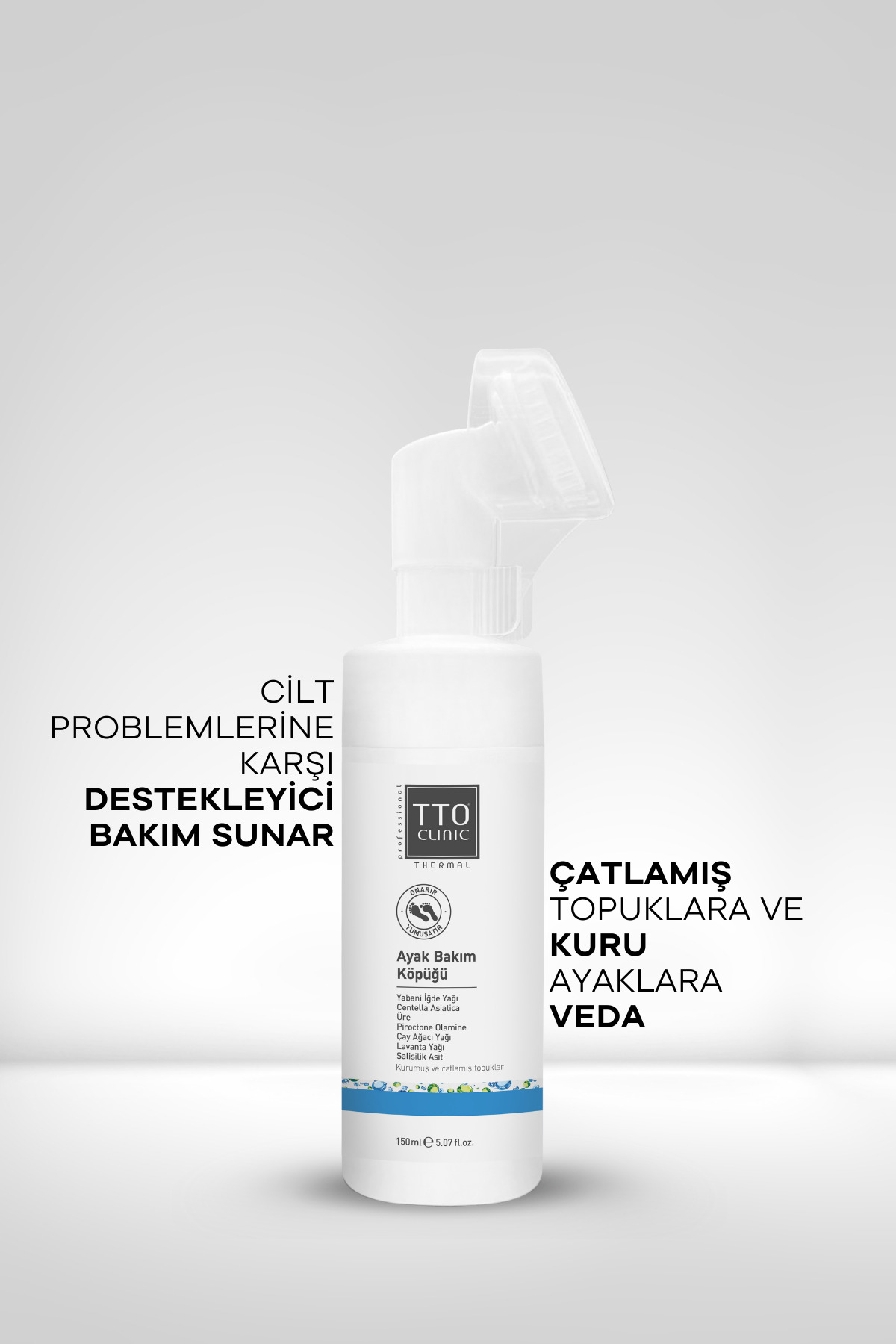 Ayak Bakım Köpüğü Yumuşatıcı Temizlik 150 ml Salisilik Asit ve Panthenol Clinic — 8680145085395 — تصویر 5 از 6