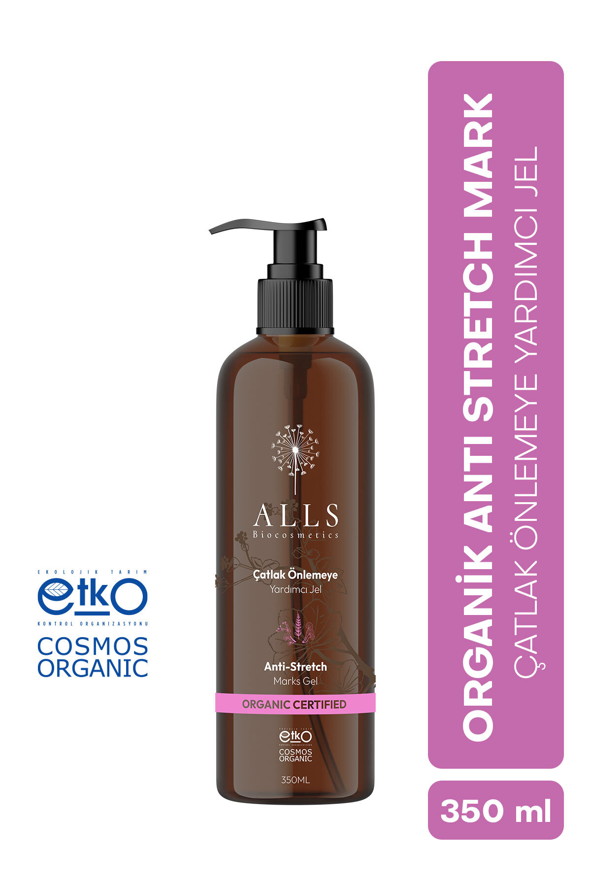 Alls Biocosmetics Organik Anti Stretch Mark Çatlak Önlemeye Yardımcı Jel 350 ml — 8684215390402