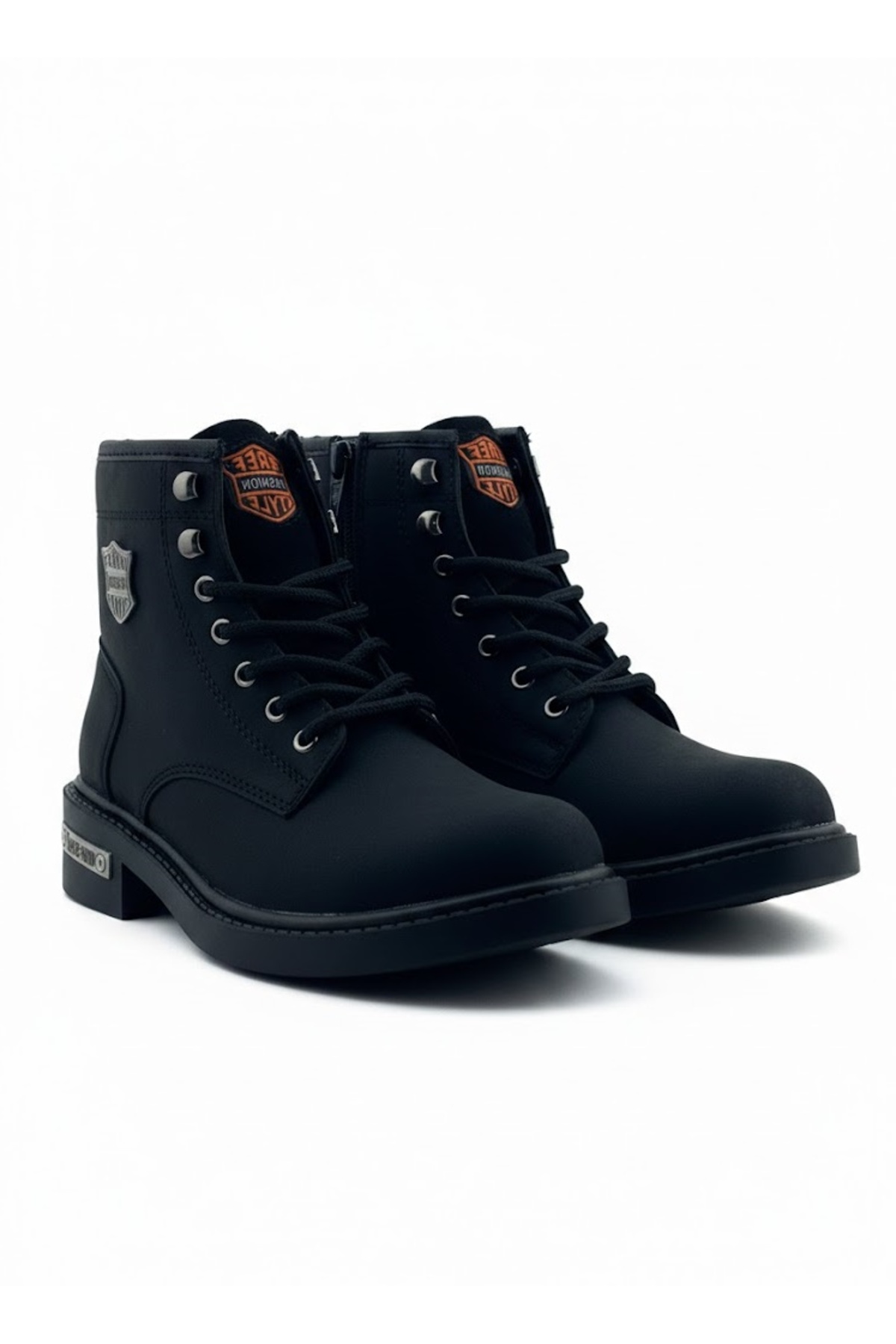 Darkworld  Unisex Siyah Fermuarlı Bot-Style Garson Bot 099-G - Görsel 5