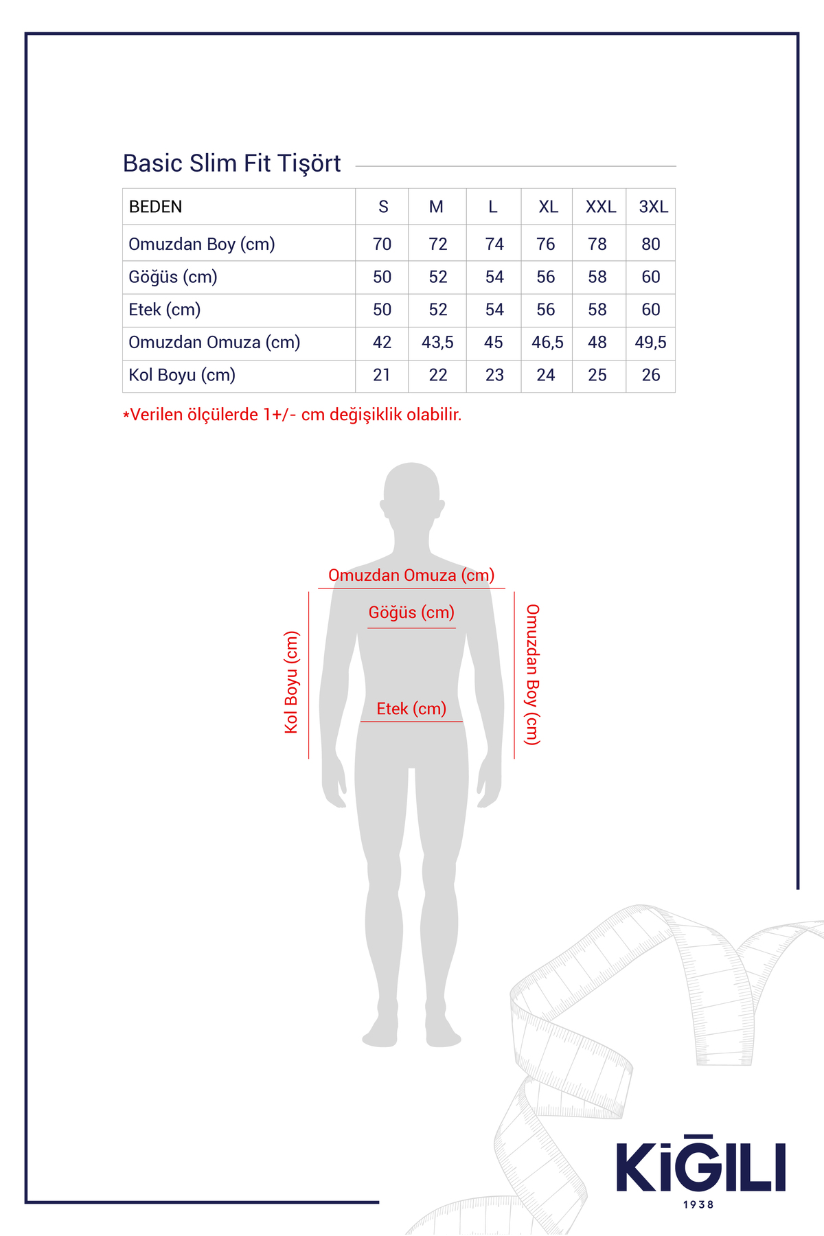 Kiğılı  Bisiklet Yaka Slim Fit %100 Pamuk Tişört - Görsel 4
