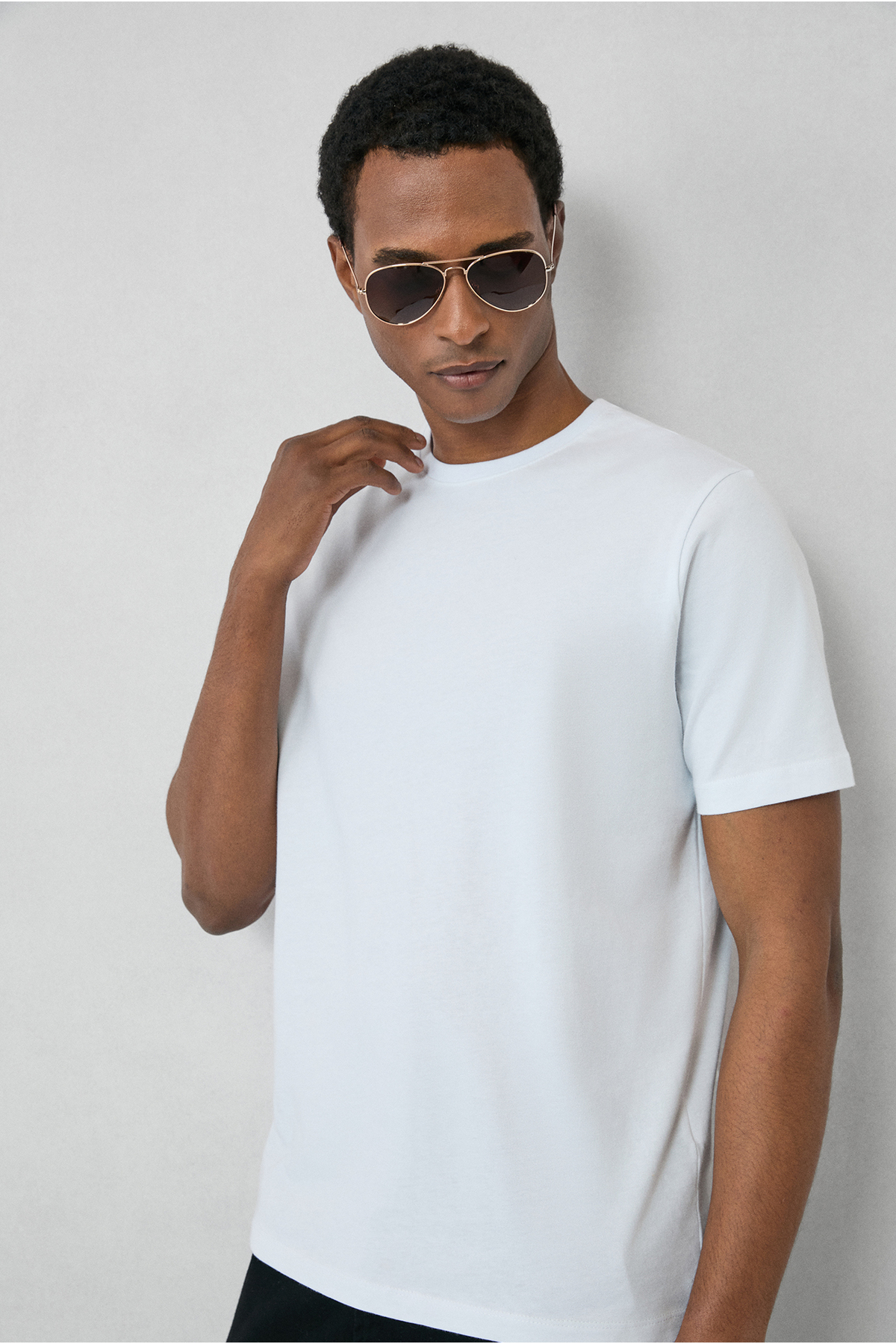 Kiğılı  Bisiklet Yaka Slim Fit %100 Pamuk Tişört