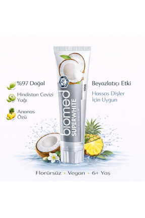 Biomed SuperWhite Florürsüz Beyazlatıcı Diş Macunu – Doğal İçerikli – 100 gr