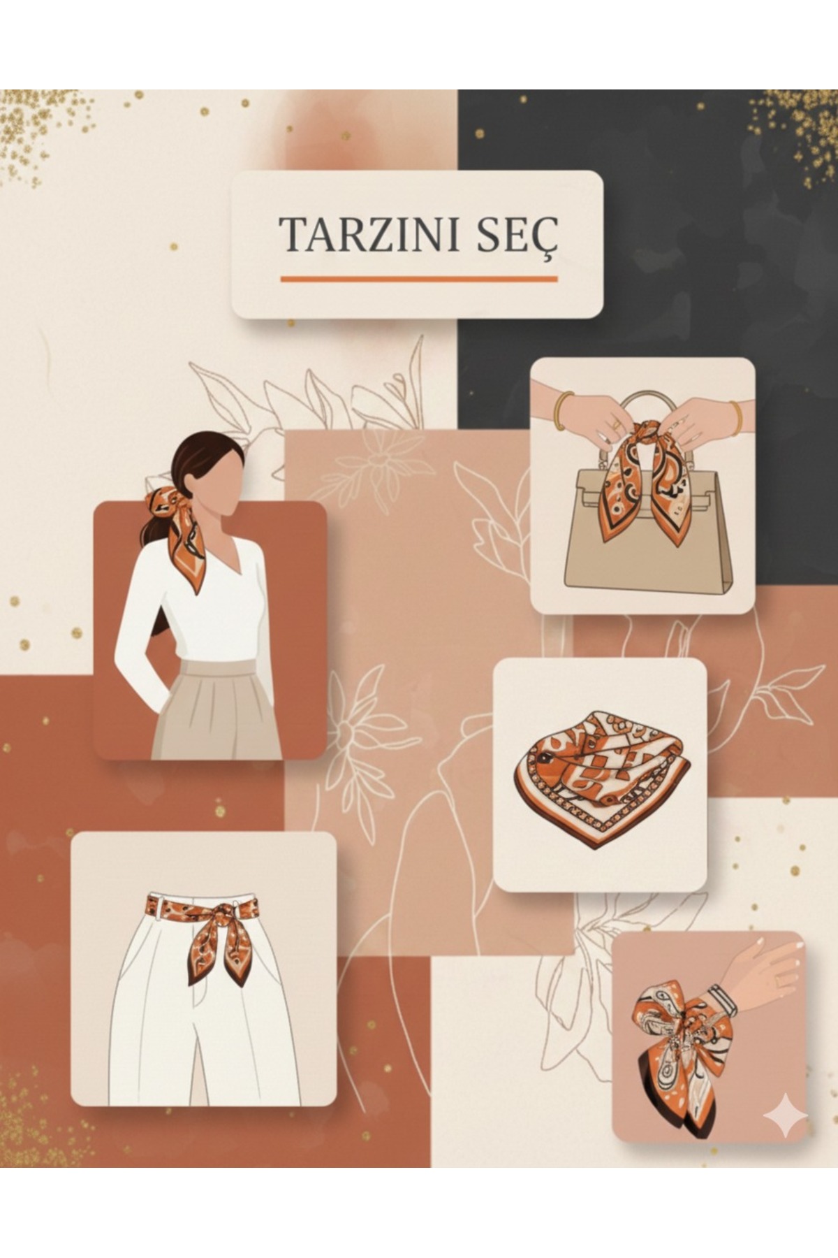 tarzınısec Göz Desenli Fular Estascarf görsel 8