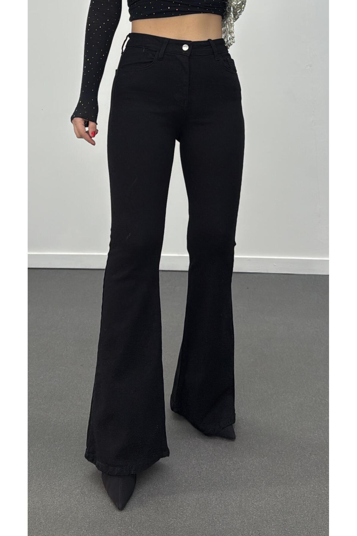 Narferita  Boenos Siyah Kot Toparlayıcı Yüksel Bel Jeans