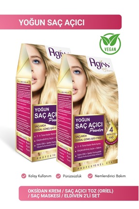 AGISS Love Colors Saç Açıcı, Saç Renk Açıcı, Oksidan, Toz, Oryal Saç Rengi Aç...