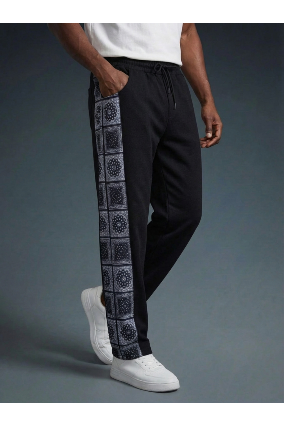 KHAYN  DİJİTAL ETNİC DESEN BOL EŞOFMAN ALTI H1029E - Görsel 3