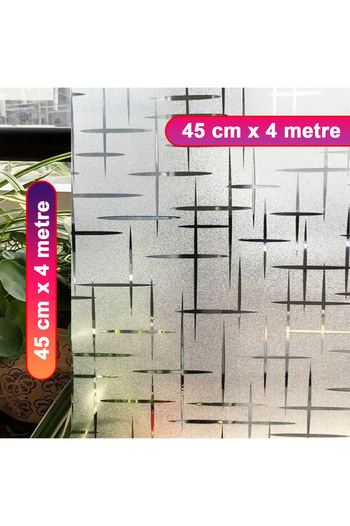 45 Cm X 4 Meters Frosted Static Sandblasting Glass Foil Home Office Shower Cabin Film F180454