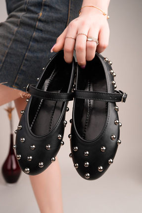 RoseVeno Kadın Drop Taş Detaylı Günlük Babet Ayakkabı