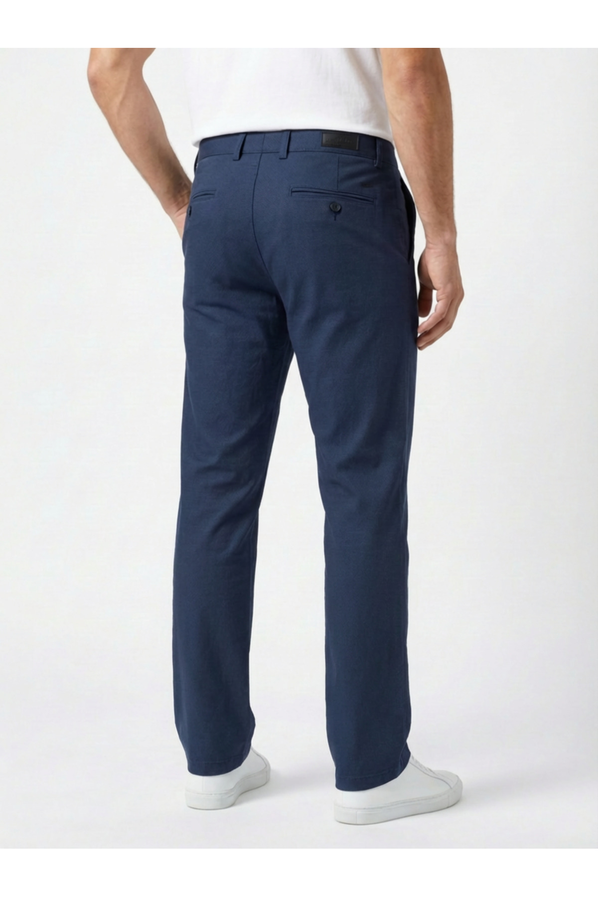 wontilotte  Erkek Armüllü Koyu Indigo Keten Pantolon(8) Erkek Klasik Pantolon - Görsel 2