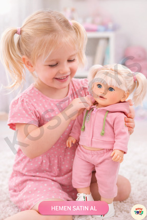 kosetoys Kız Bebek Sportif Büyük Boy Et Bebek (45 CM) --Açık Pembe