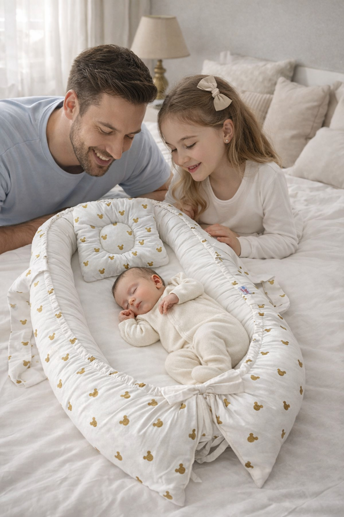 Jaju Baby Babynest Gold Tasarım Lüx Tasarım Jaju Babynest Anne Yanı Bebek Yatağı fotoğrafı 2 (önizleme)