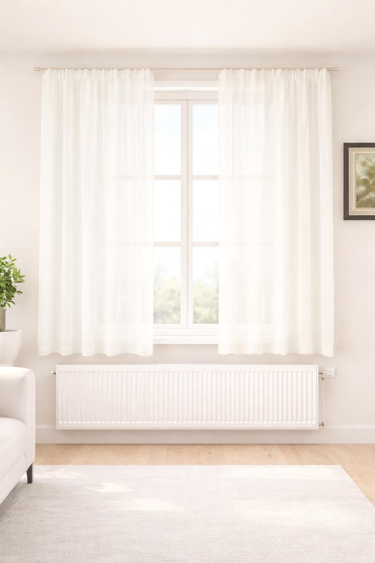 Honeycomb Voile Tulle Curtain Cream