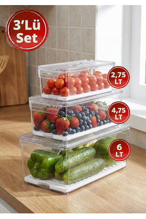 EFFE HOME 3'lü Izgaralı Dolap İçi Düzenleyici Derin Dondurucuya Uygun