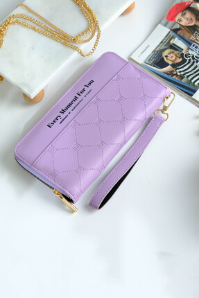 Choscale Telefon Bölmeli Tek Fermuarlı Yumuşak Dokulu Kartlıklı Cüzdan