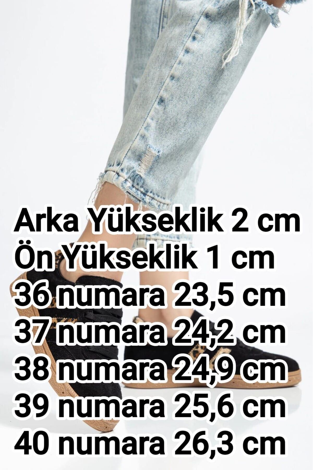 BAHRİNA  Kadın Siyah Süet Leopar Günlük Sneaker - Görsel 5