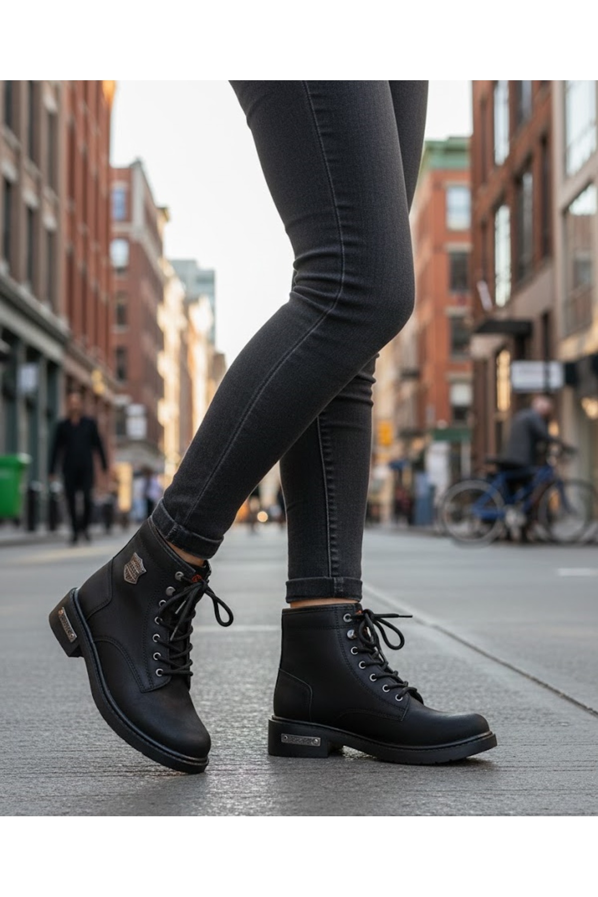 Darkworld  Unisex Siyah Fermuarlı Bot-Style Garson Bot 099-G - Görsel 6