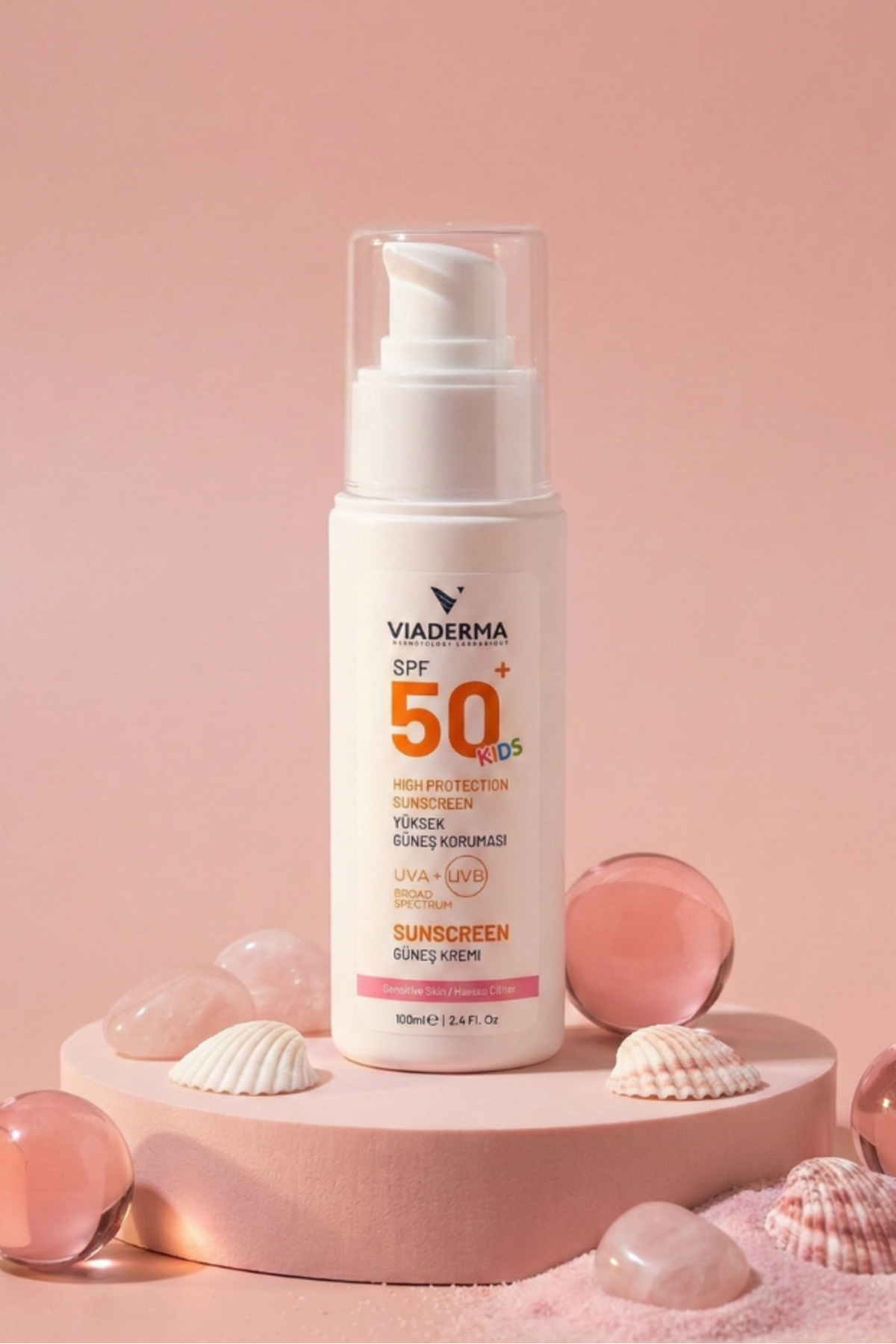 Viaderma SPF 50+ Çocuk Güneş Kremi - Mineral Filtreli, Vitamin E İçerikli, 100 ml fotoğrafı 3 (önizleme)
