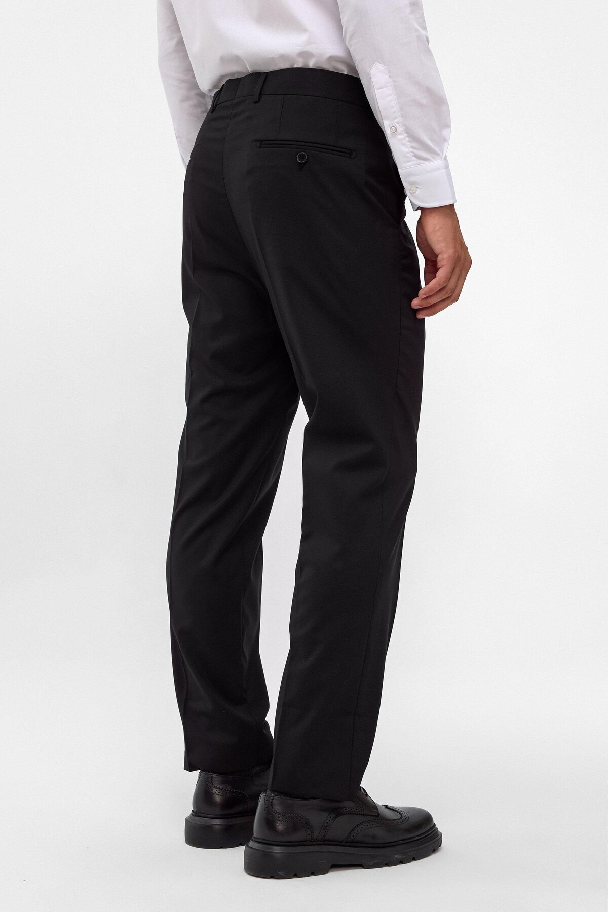 SÜVARİ  Süvari Rahat Kalıp Siyah Esnek Kumaş Pantolon - Görsel 4