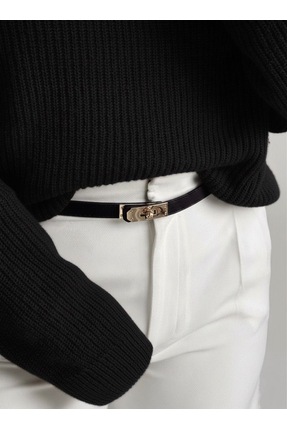 EMR Official Siyah/Kilit Tokalı Kemeri,Kadın Kemeri,Elbise Kemeri,Ceket Kemer...