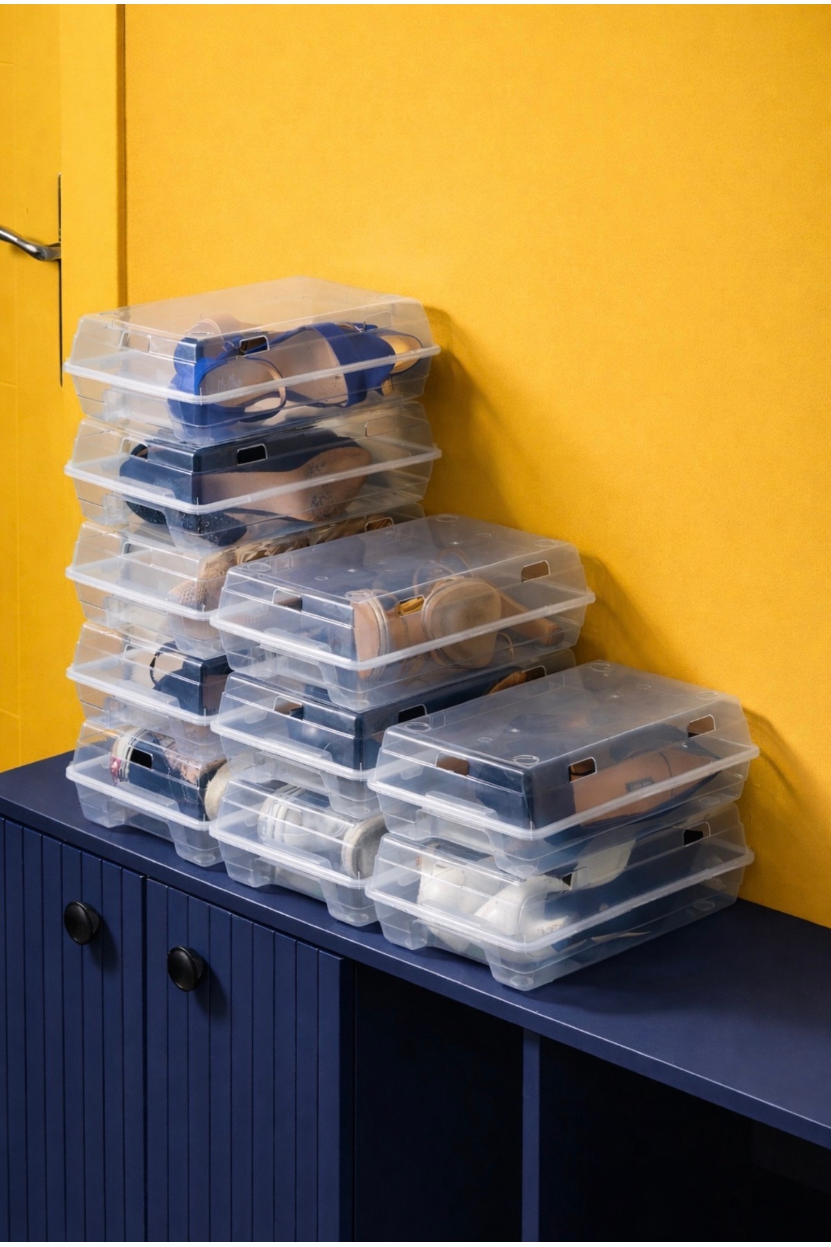 Tuğbasan Esmila 10dílná krabice na dámské boty Transparentní krabice na boty