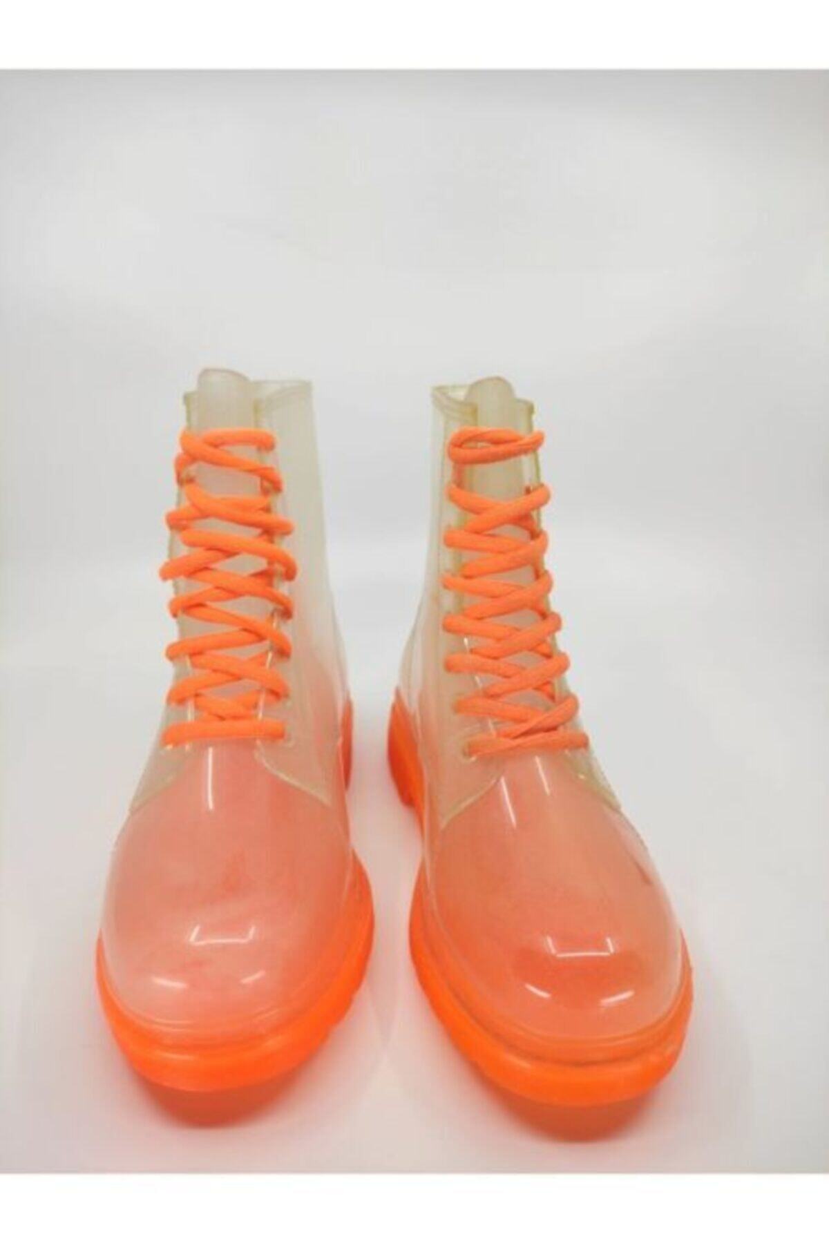 Frida Shoes Frida Kadın Şeffaf Su Geçirmez Bot 13400-turuncu Taban görsel 3