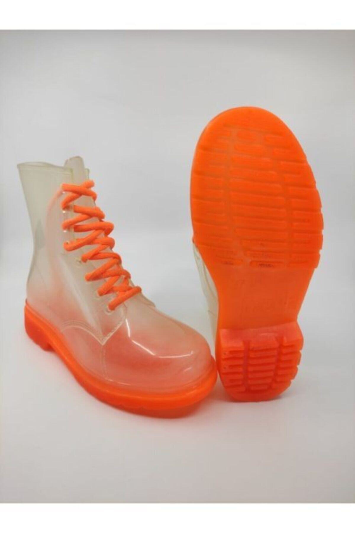 Frida Shoes Frida Kadın Şeffaf Su Geçirmez Bot 13400-turuncu Taban görsel 5