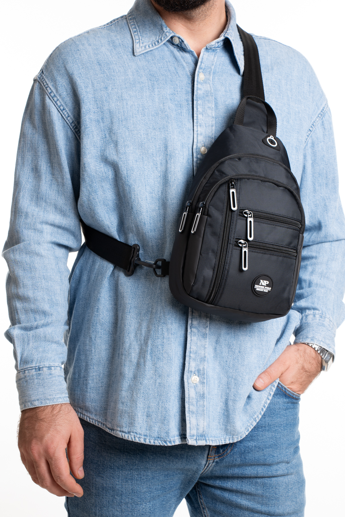 NEWISH POLO ACCESSORIES Unisex Su Geçirmez Kulaklık Usb Çıkışlı Çapraz Askılı Çanta Bel Omuz Ve Göğüs Çanta Günlük Bodybag