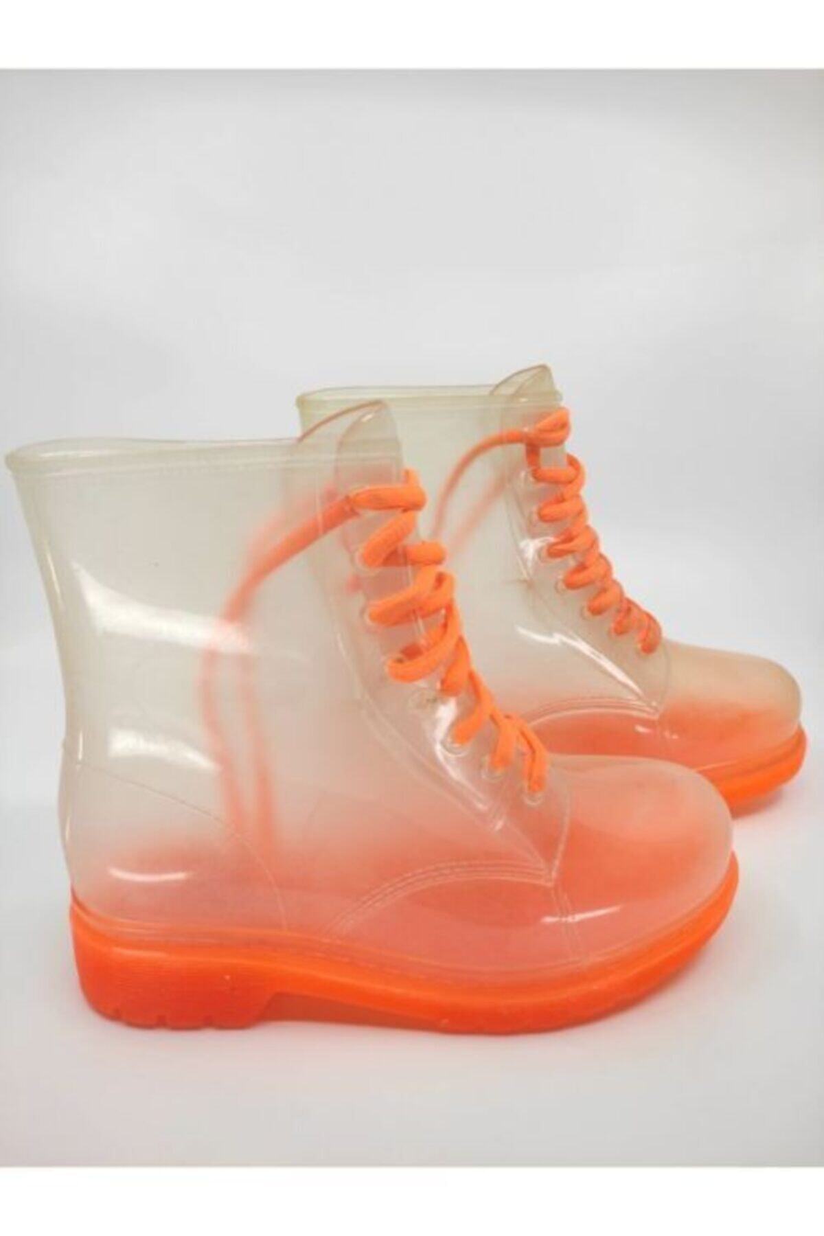 Frida Shoes Frida Kadın Şeffaf Su Geçirmez Bot 13400-turuncu Taban görsel 4