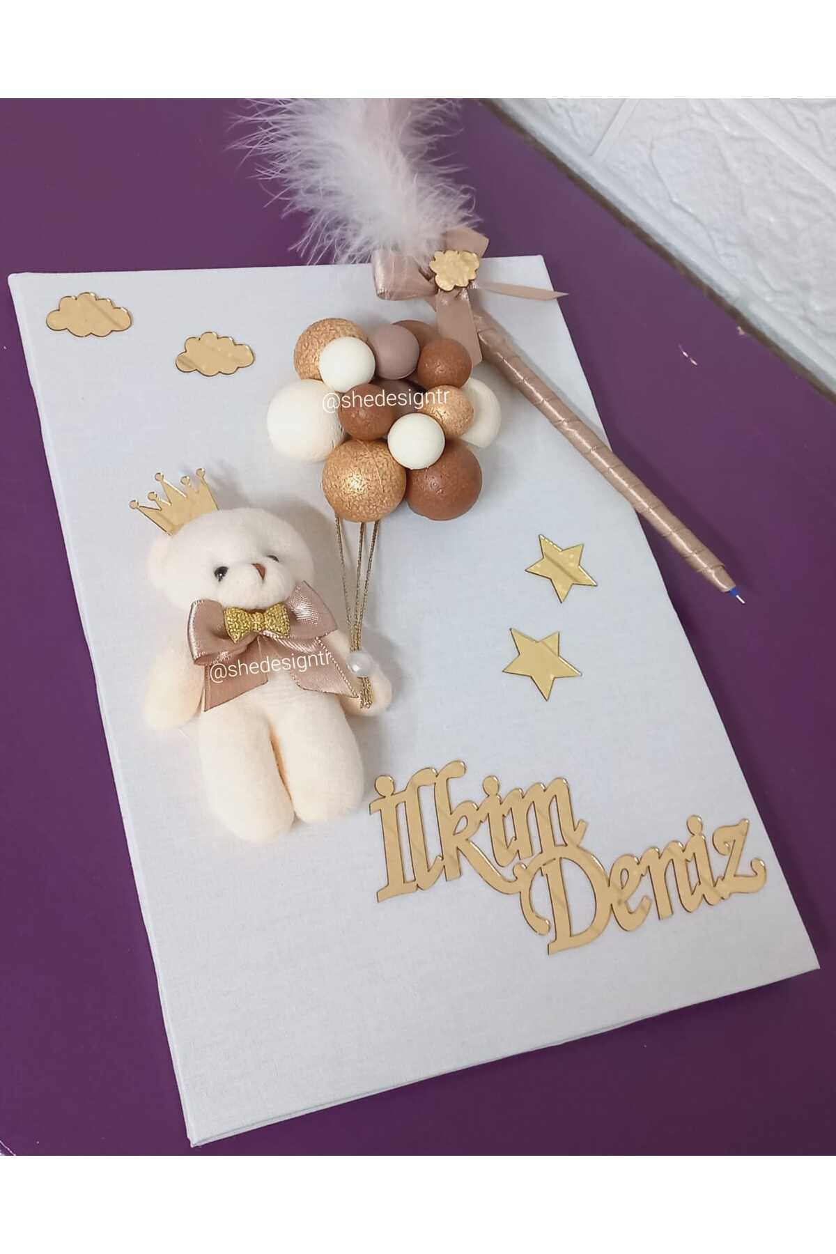 s'he design organizasyon Bebek İsmine Özel Hazırlanan Anı Hatıra Defteri fotoğrafı 4 (önizleme)