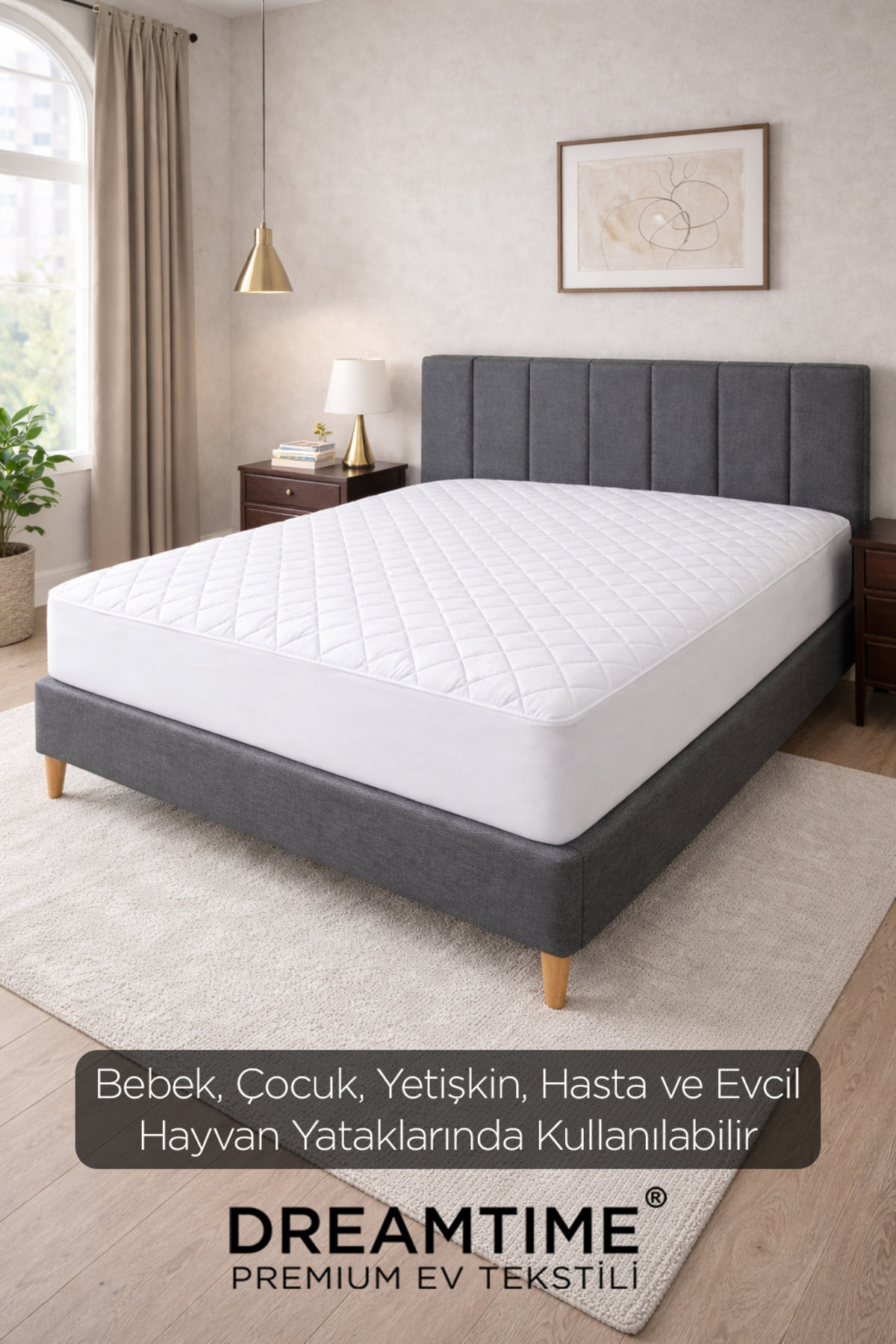 Dream Time Kapitone Fitted Su Sıvı Geçirmez Full Kenar Yatak Koruyucu Alez | Tek Çift Battal Bebek Çocuk fotoğrafı 6 (önizleme)