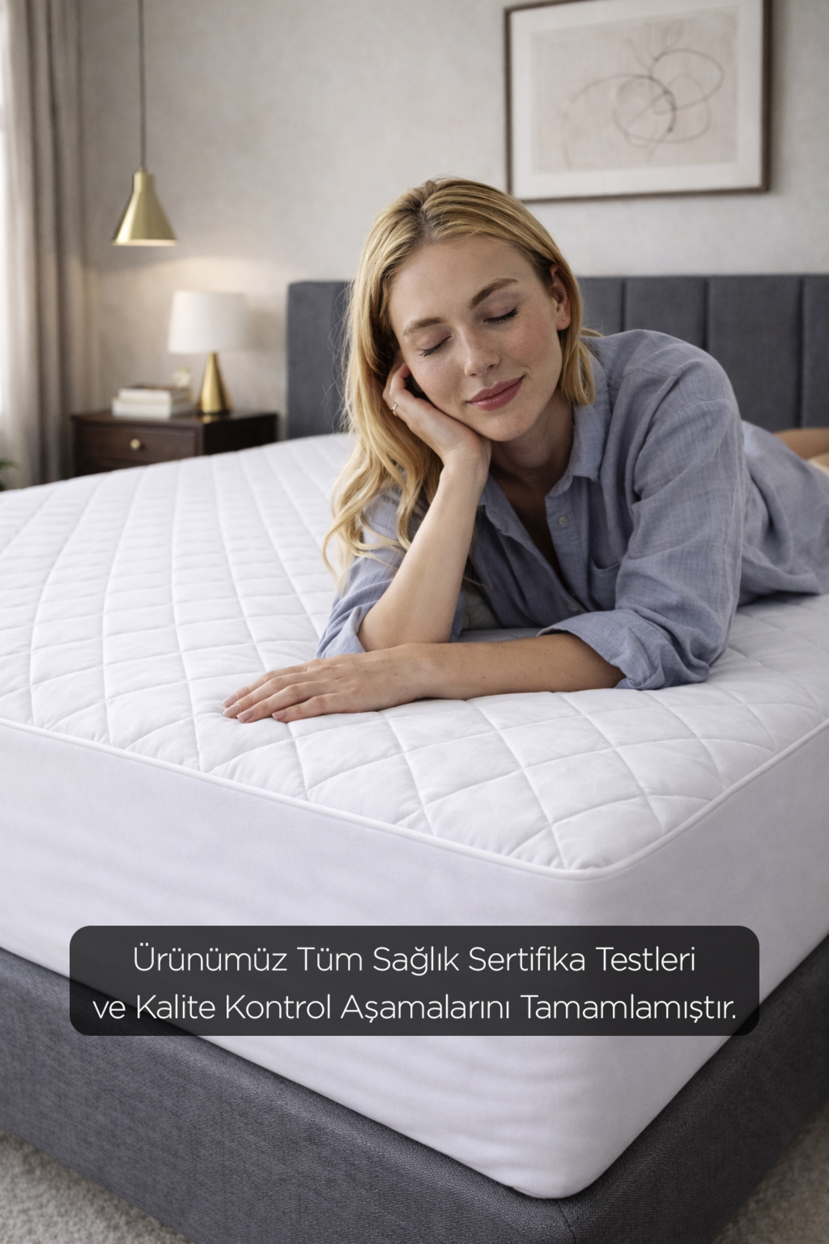 Dream Time Kapitone Fitted Su Sıvı Geçirmez Full Kenar Yatak Koruyucu Alez | Tek Çift Battal Bebek Çocuk fotoğrafı 7 (önizleme)