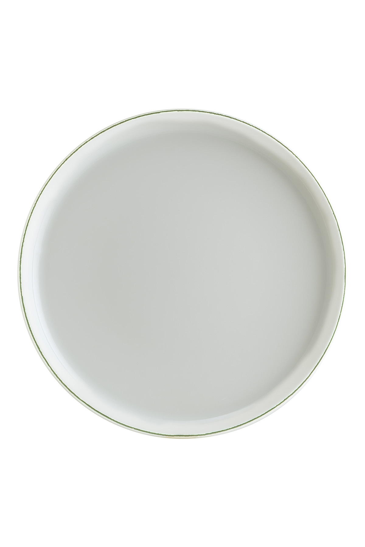 Retro Hygge 12 Pieces 16cm Green Edge Striped Porcelain Flat Plate